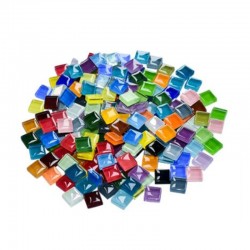 Mosaic Tiles for Crafts Blue Shine Assorted Color 50pcs Glass Glitter Mosaic