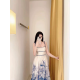 Z Home Light Luxury High End 2025 Early Spring Vacation Australia Elegant High Waist Rope Linen Strap Medium Long Dress Z Home Light Luxury High End 2025 Early Spring Vacation Australia Elegant High Waist Rope Linen Strap Medium Long Dress