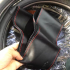(Top layer leather) Hand sewn leather steering wheel cover, car handle cover, perforated anti slip suction Sweat ultra-thin all season universal type