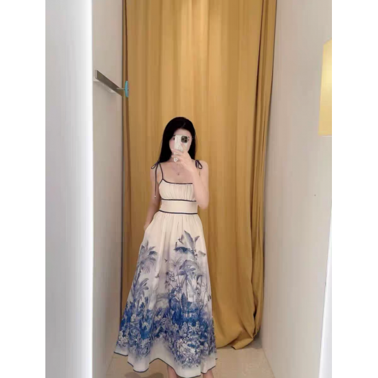 Z Home Light Luxury High End 2025 Early Spring Vacation Australia Elegant High Waist Rope Linen Strap Medium Long Dress Z Home Light Luxury High End 2025 Early Spring Vacation Australia Elegant High Waist Rope Linen Strap Medium Long Dress